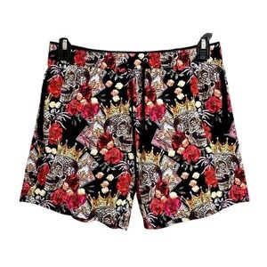 Dolcessa Men's MEDIUM Skull King Swim Trunks Multicolor Luxury Resort